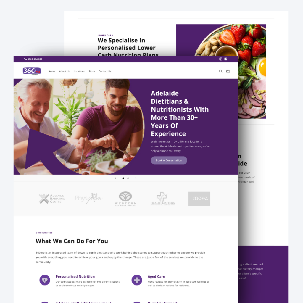 Dietitian website design adelaide